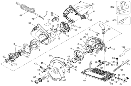 Part Location Diagram of N248899 DeWALT BUMPER,RUBBER